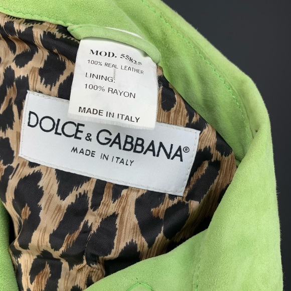 🐛Dolce & Gabbana Leather Green Blazer Jacket🐛 - Picture 3 of 5